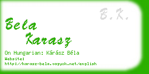 bela karasz business card